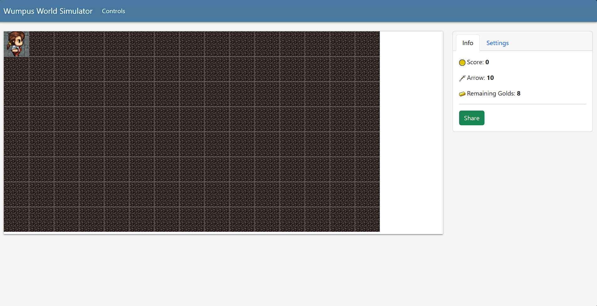 Screenshot of Wumpus Game project